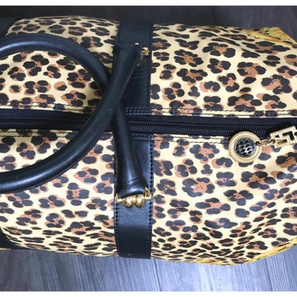 Gianni Versace Baroque Multicolor Canvas Weekend/Travel Bag Cheetah Duffle Bag - Picture 13 of 14